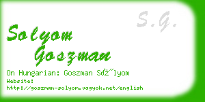 solyom goszman business card
